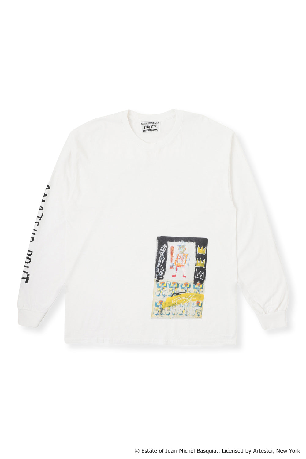 Basquiat Front Print Long Tee White