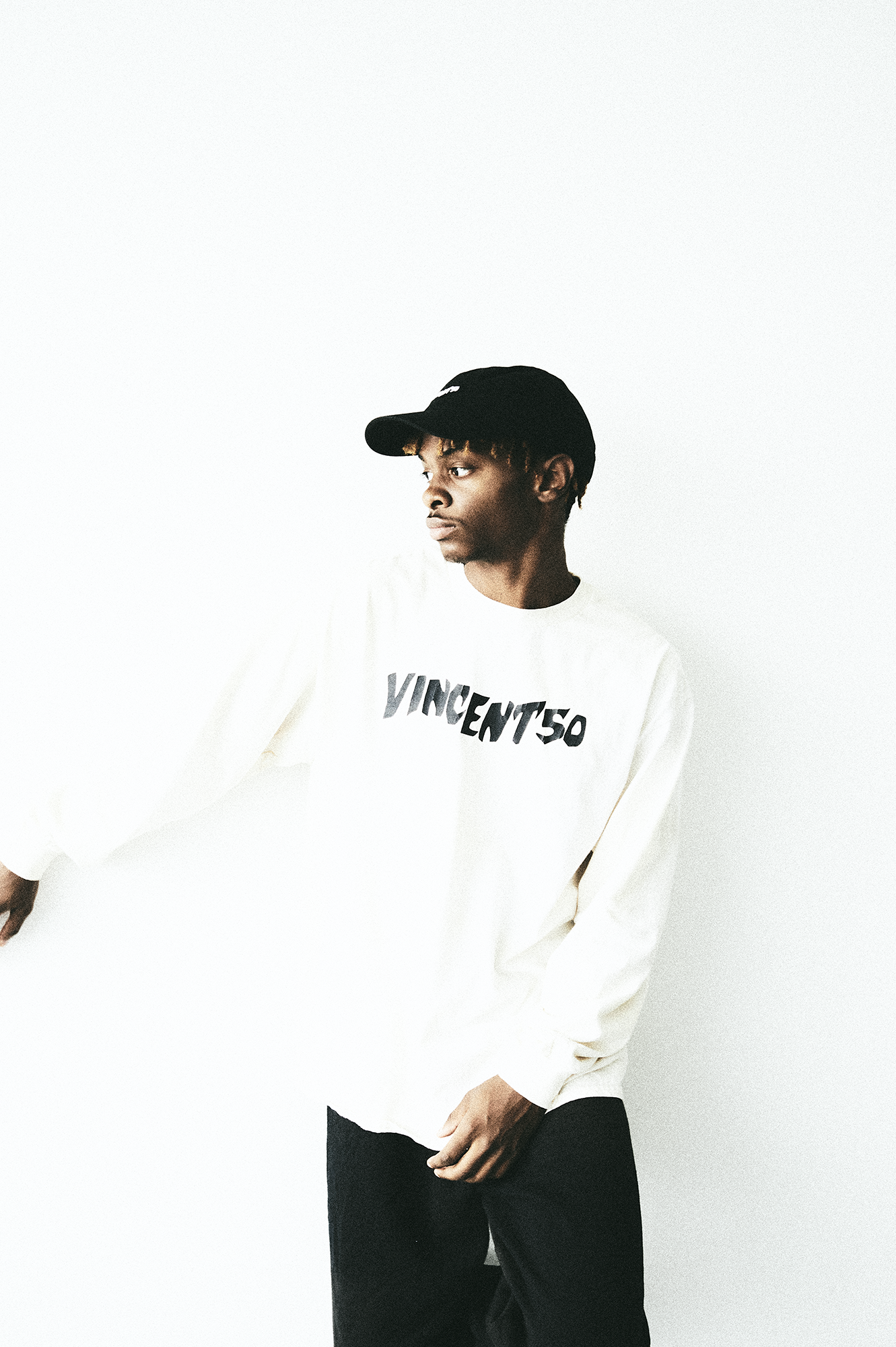 VINCENT50 Original Long Tee Black