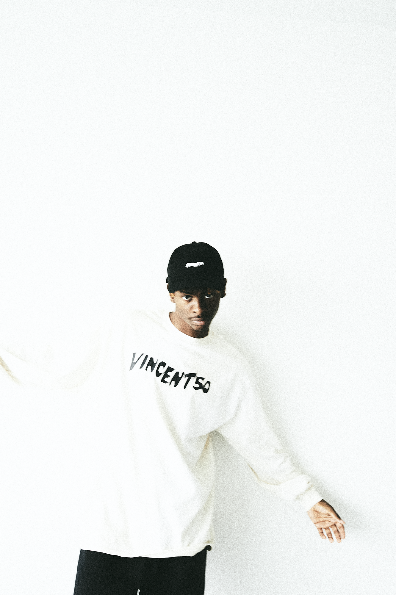 VINCENT50 Original Long Tee Black