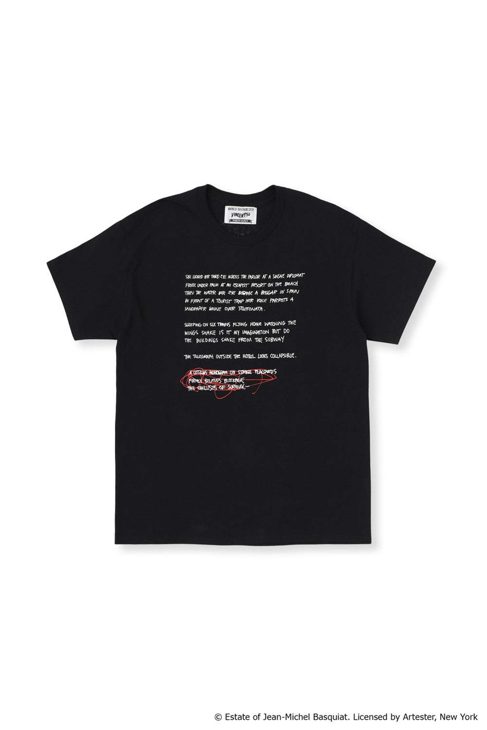 Basquiat Front Message Logo Tee Black