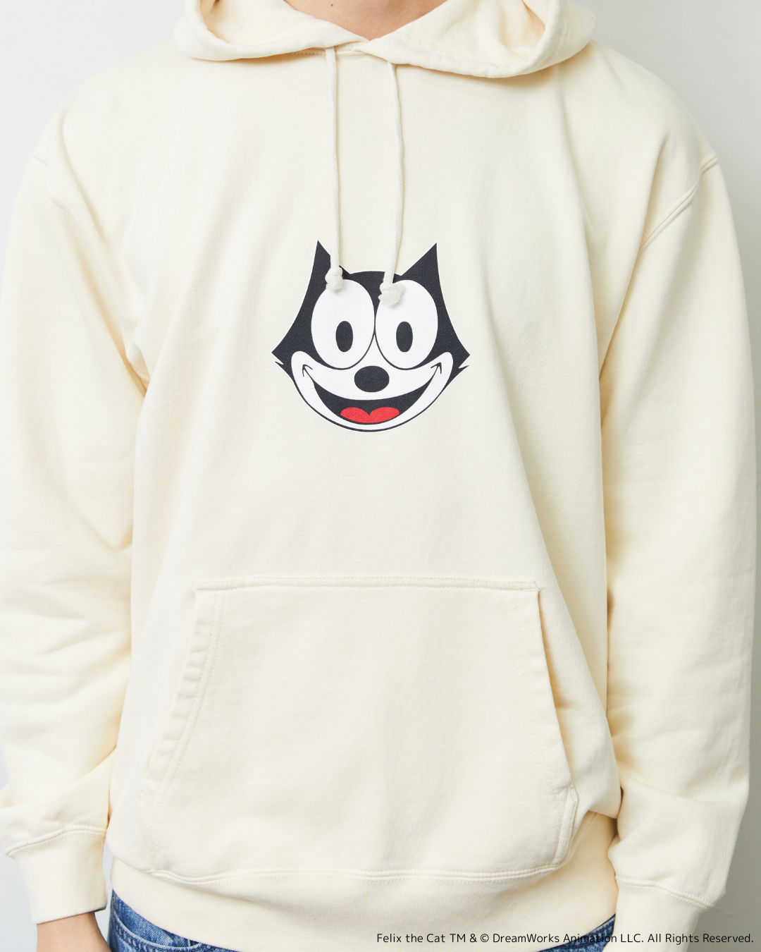 FELIX FRONT PRINT HOODIE BEIGE