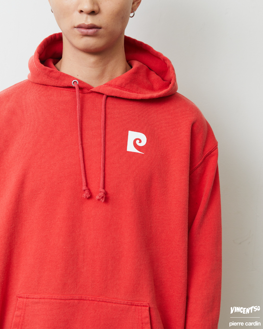 Pierre BACK LOGO HOODIE RED