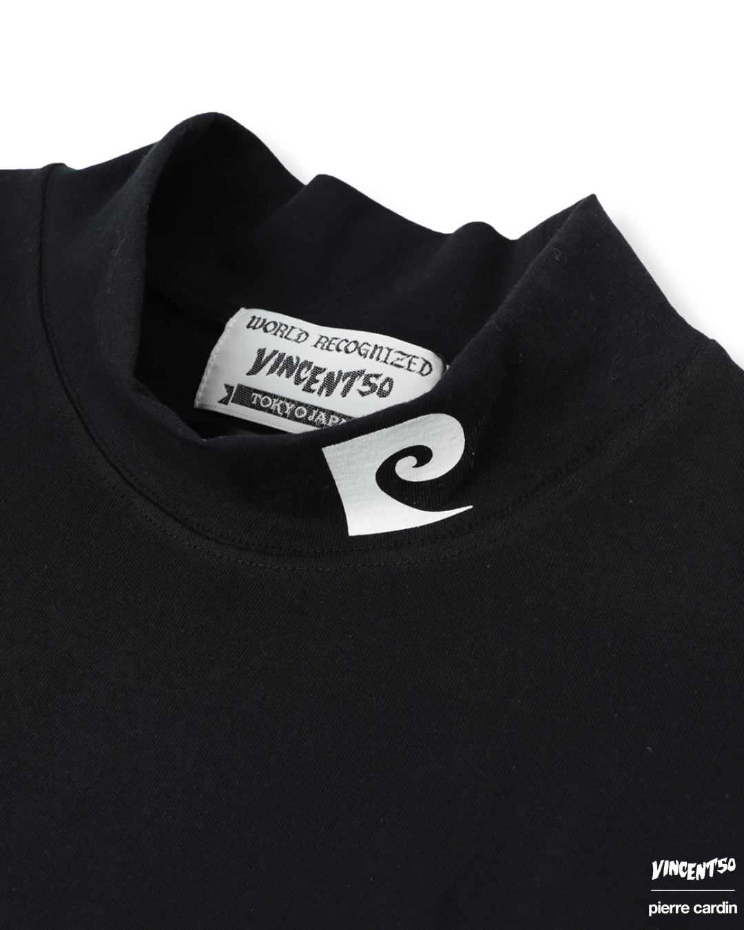 Pierre BACK LOGO MOCK NECK BLACK