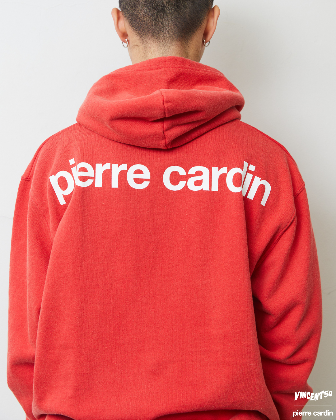 Pierre BACK LOGO HOODIE RED