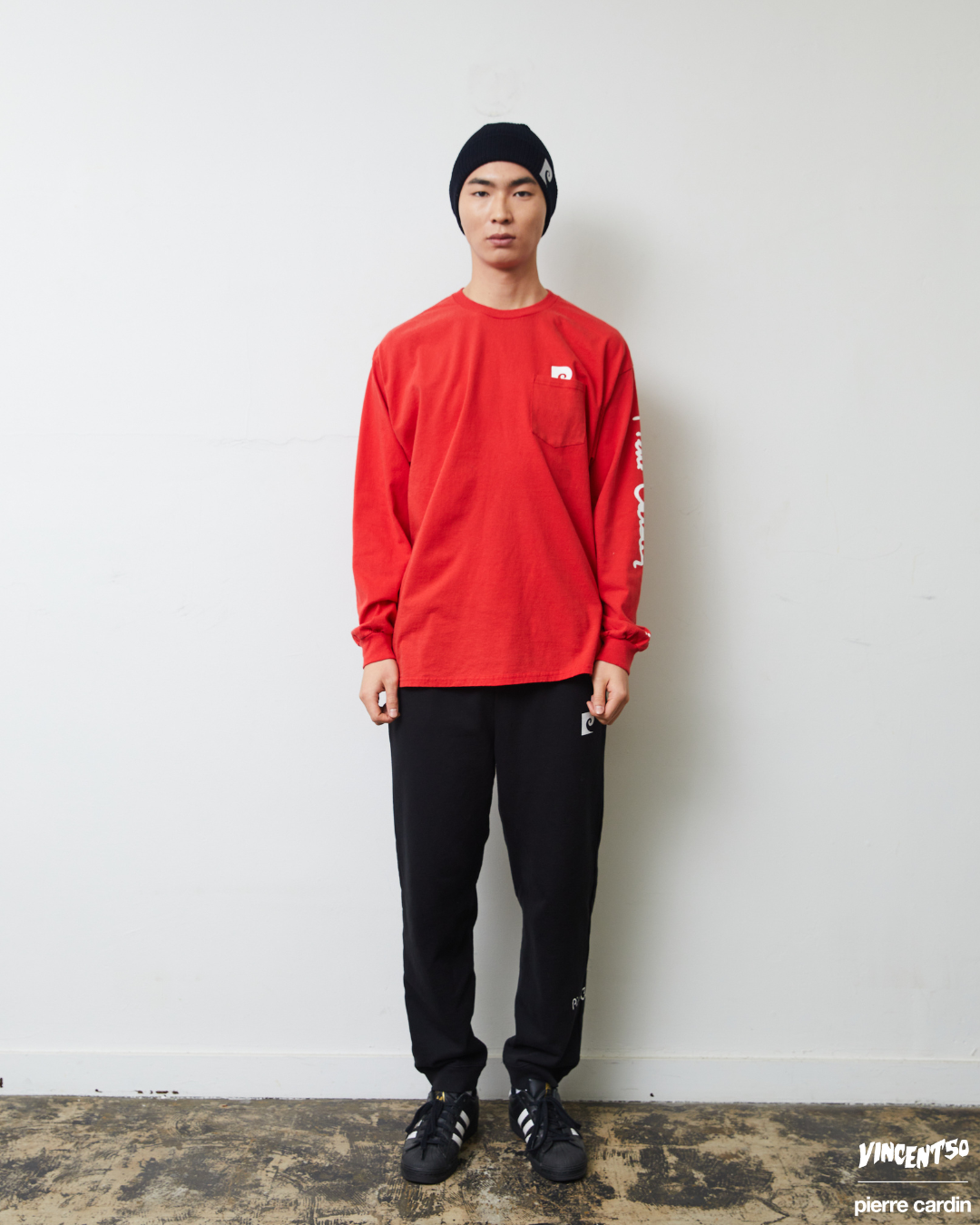 Pierre SHOULDER PRINT LONG TEE RED