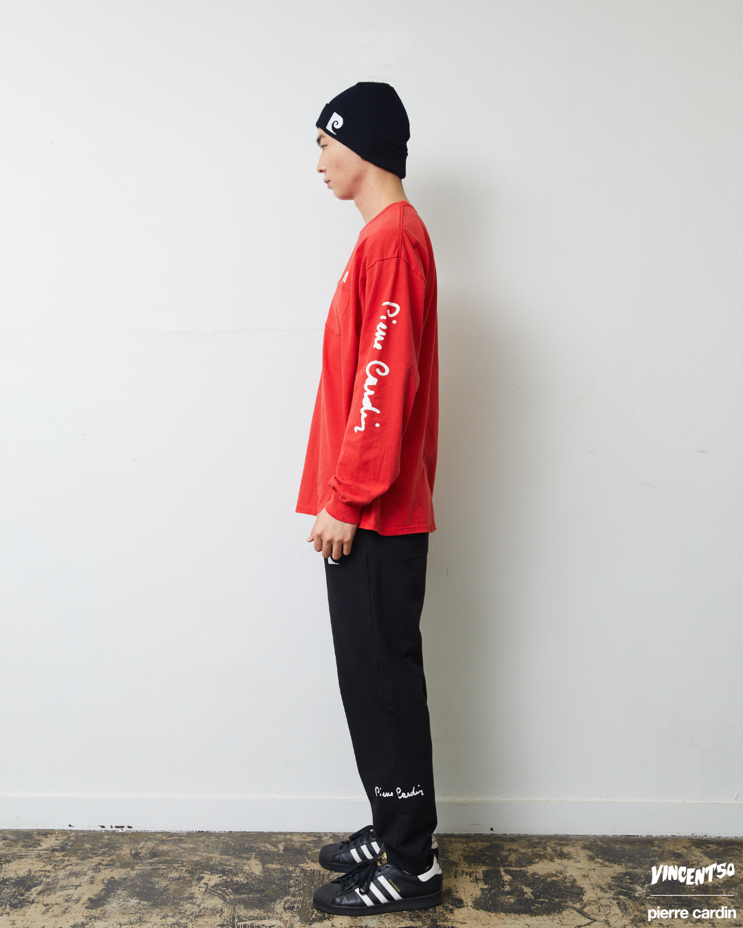 Pierre SHOULDER PRINT LONG TEE RED