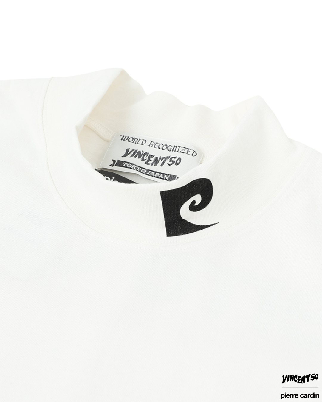 Pierre BACK LOGO MOCK NECK WHITE