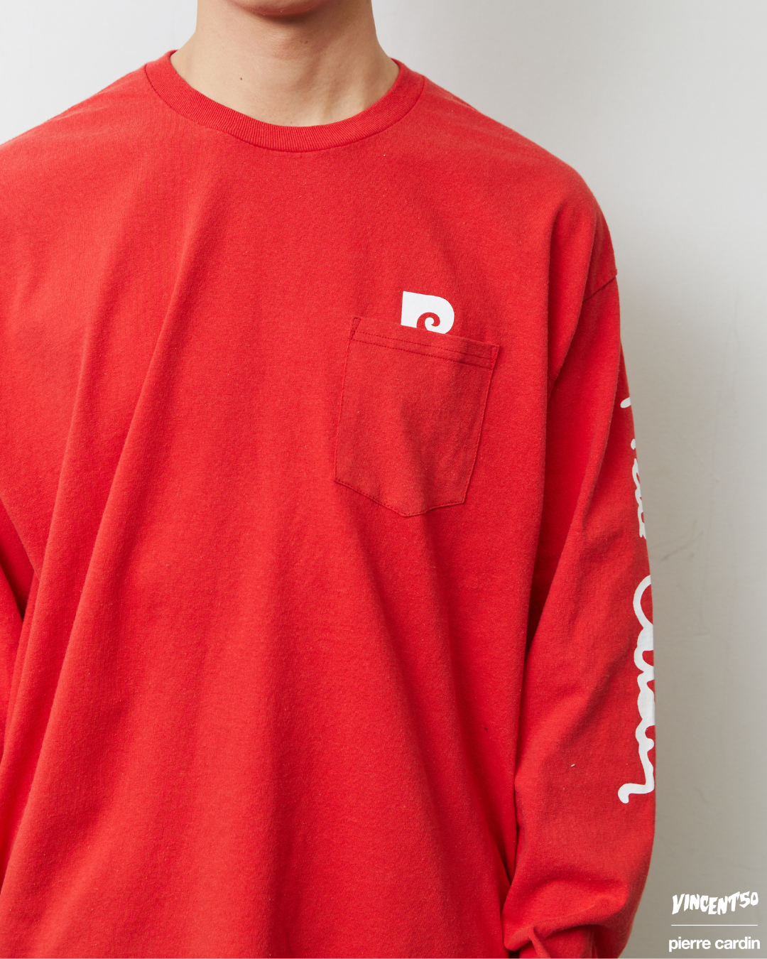 Pierre SHOULDER PRINT LONG TEE RED
