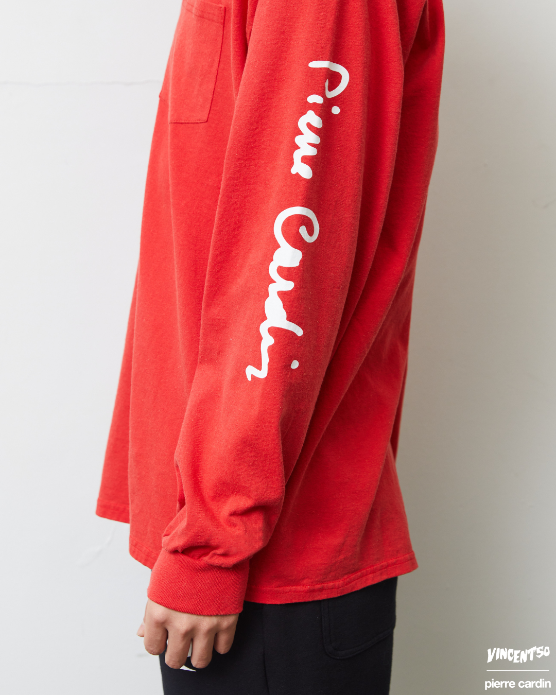 Pierre SHOULDER PRINT LONG TEE RED