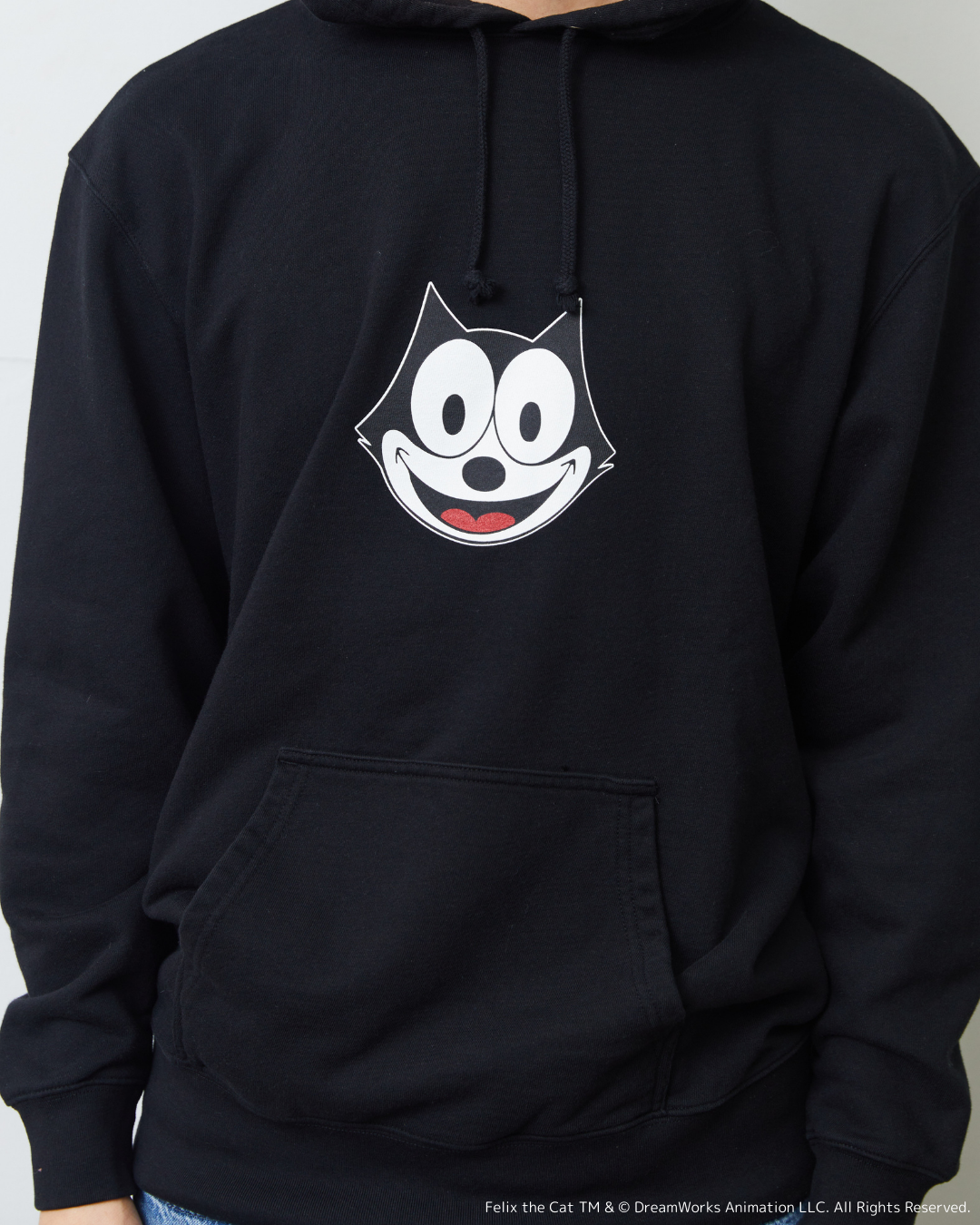 FELIX FRONT PRINT HOODIE BLACK
