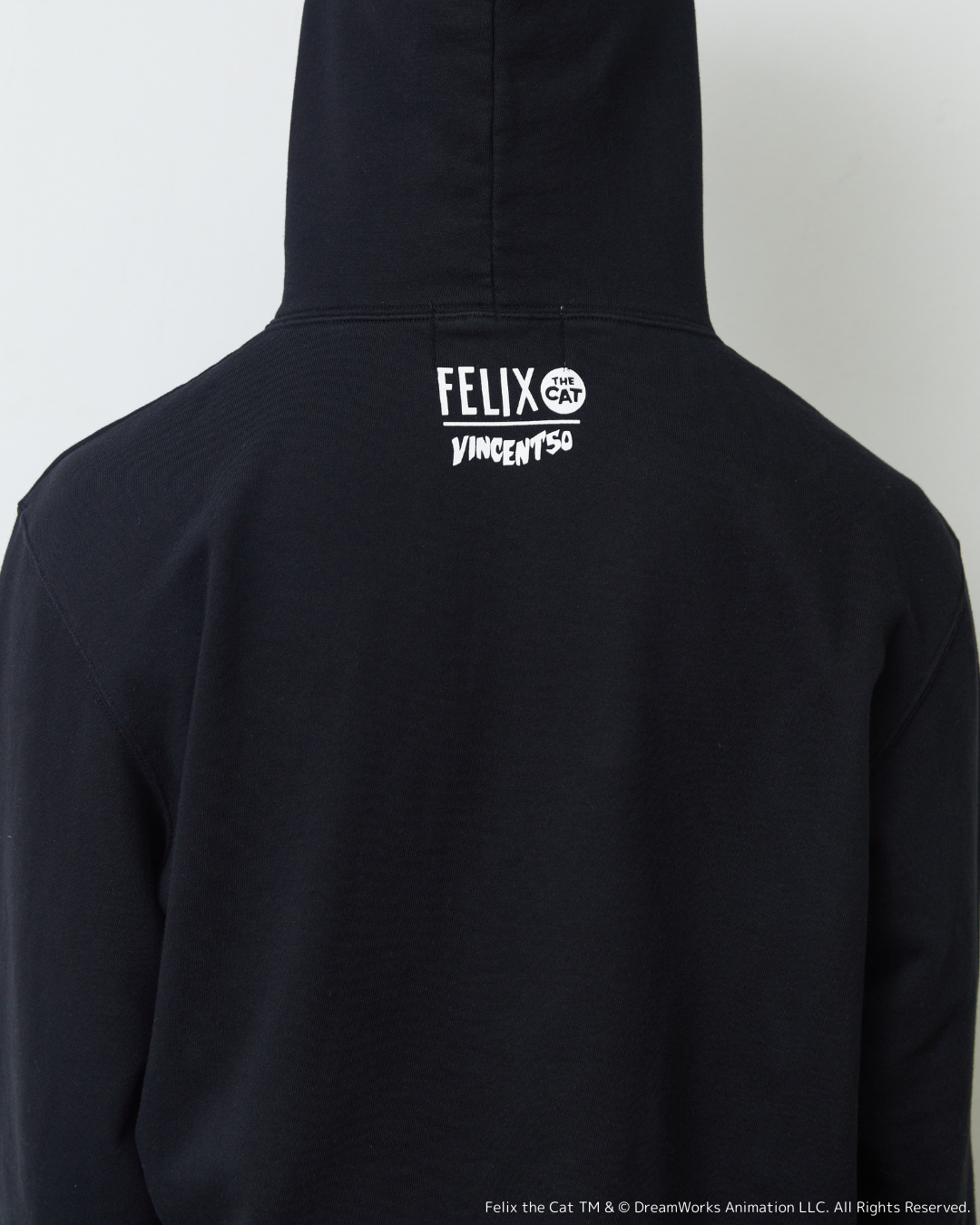 FELIX FRONT PRINT HOODIE BLACK