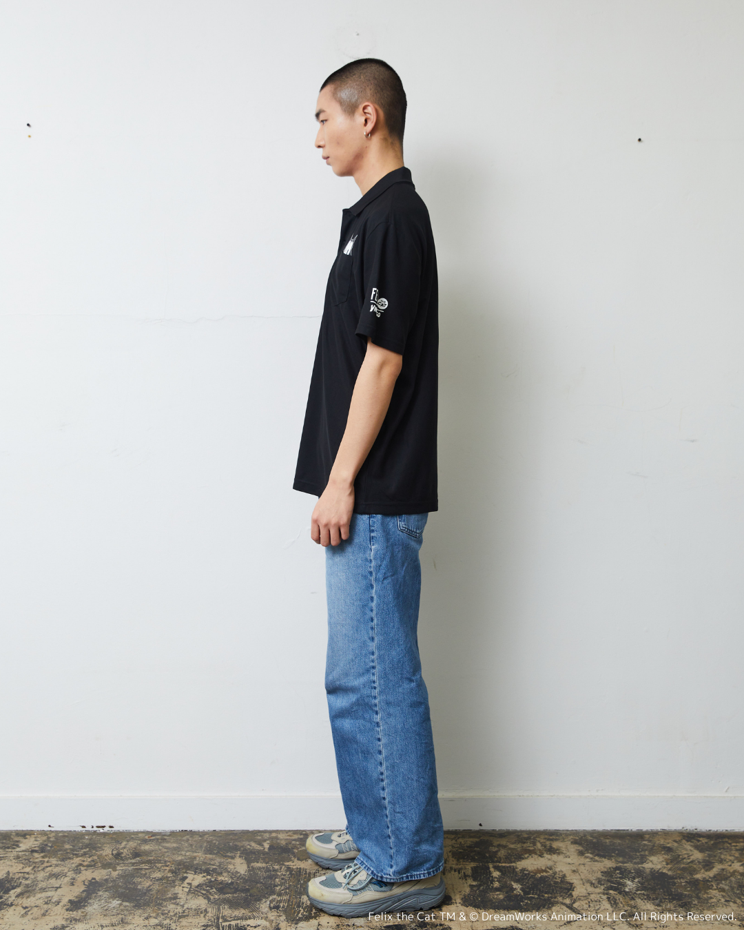 FELIX FRONT PRINT POLO BLACK