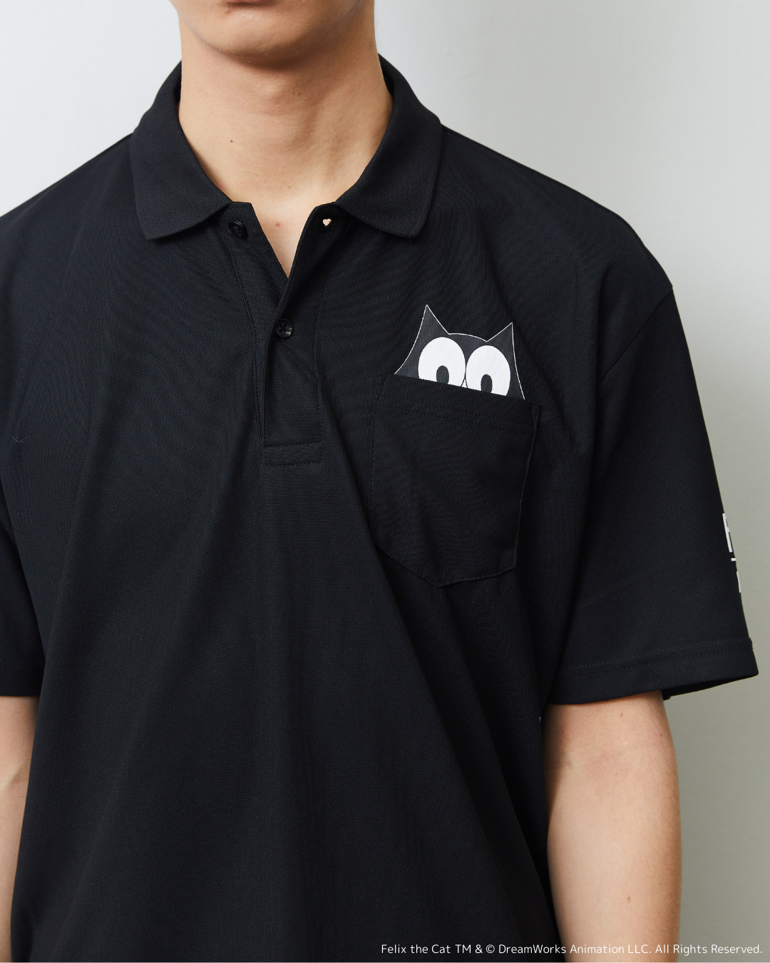 FELIX FRONT PRINT POLO BLACK