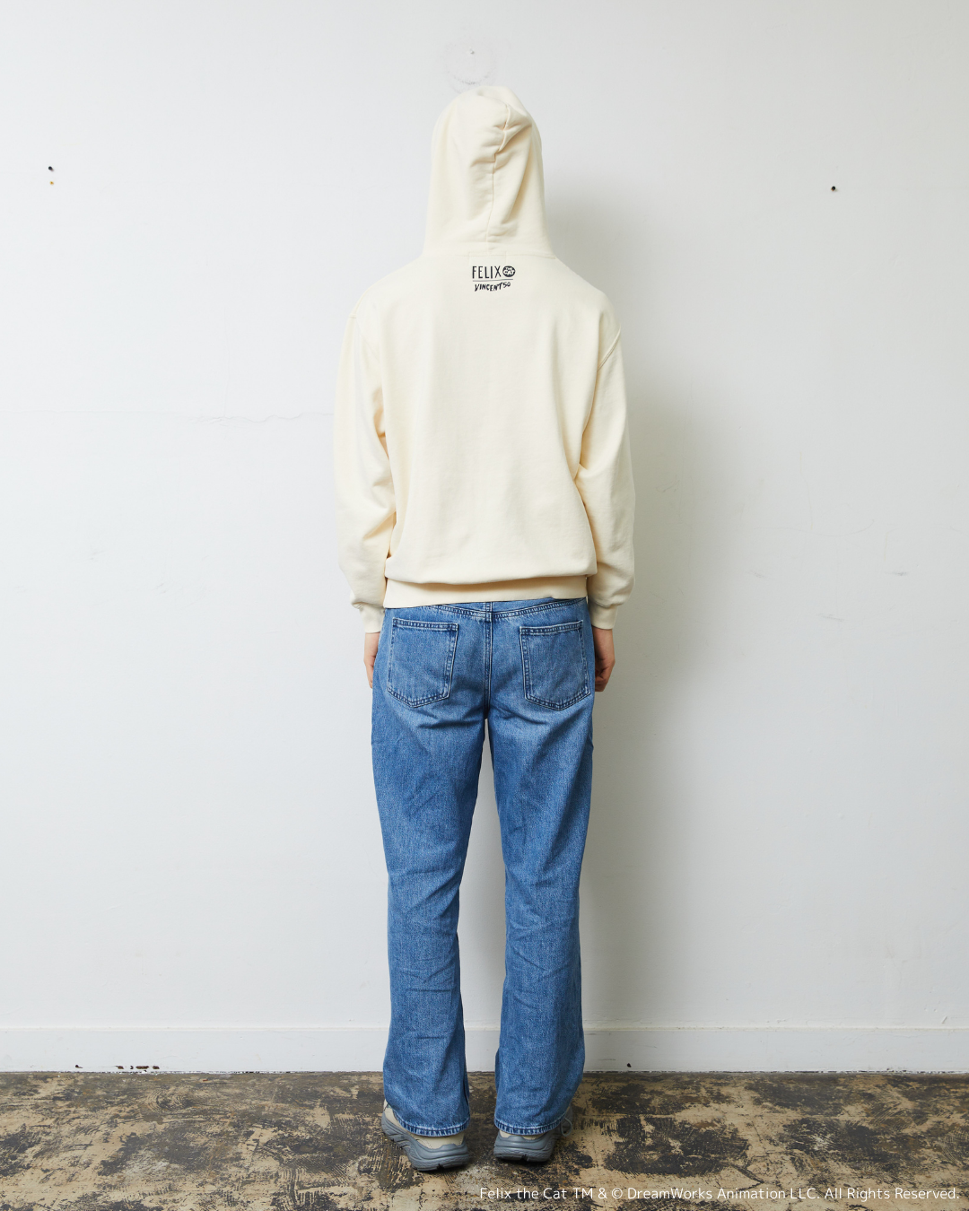FELIX FRONT PRINT HOODIE BEIGE