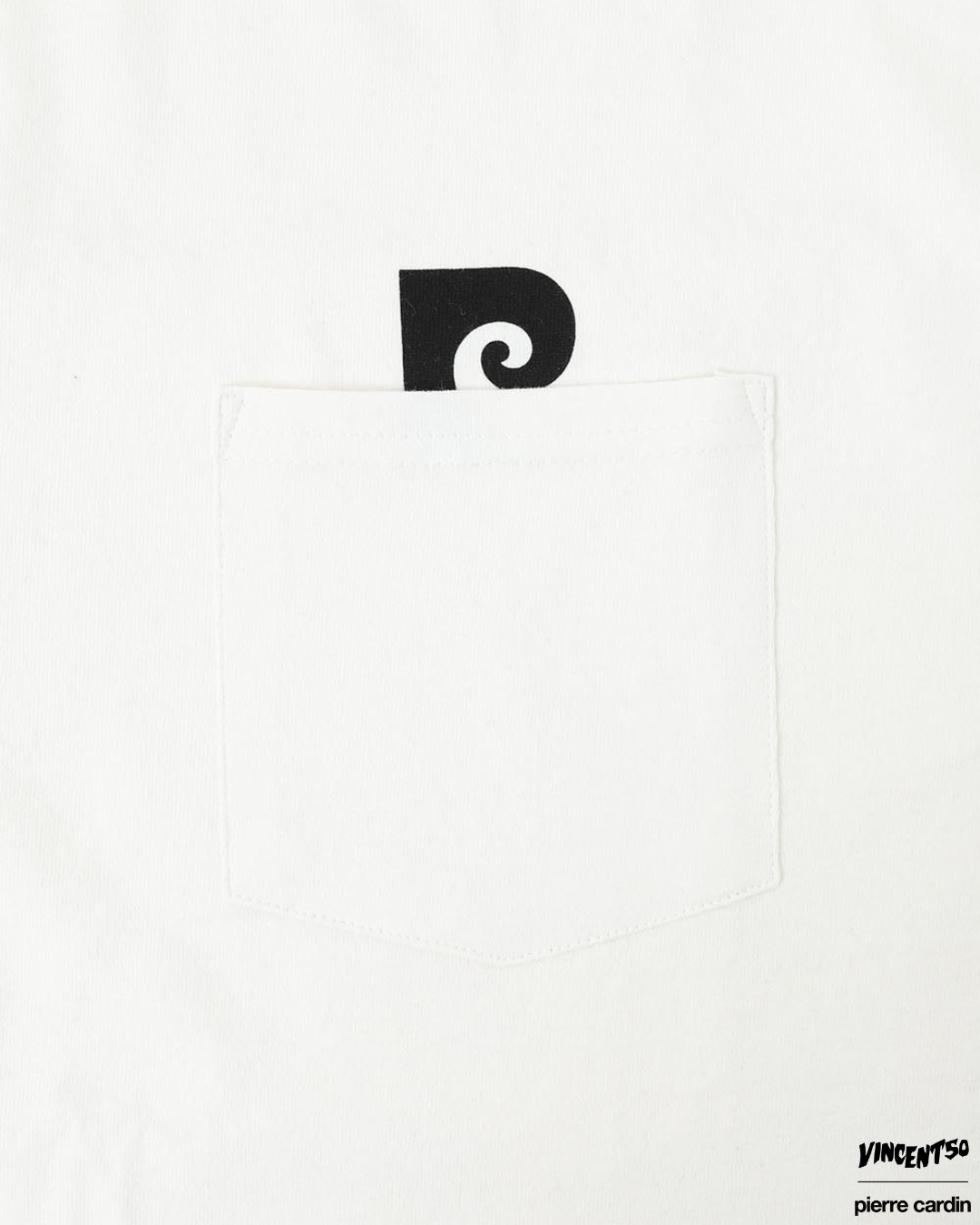 Pierre SHOULDER PRINT LONG TEE WHITE