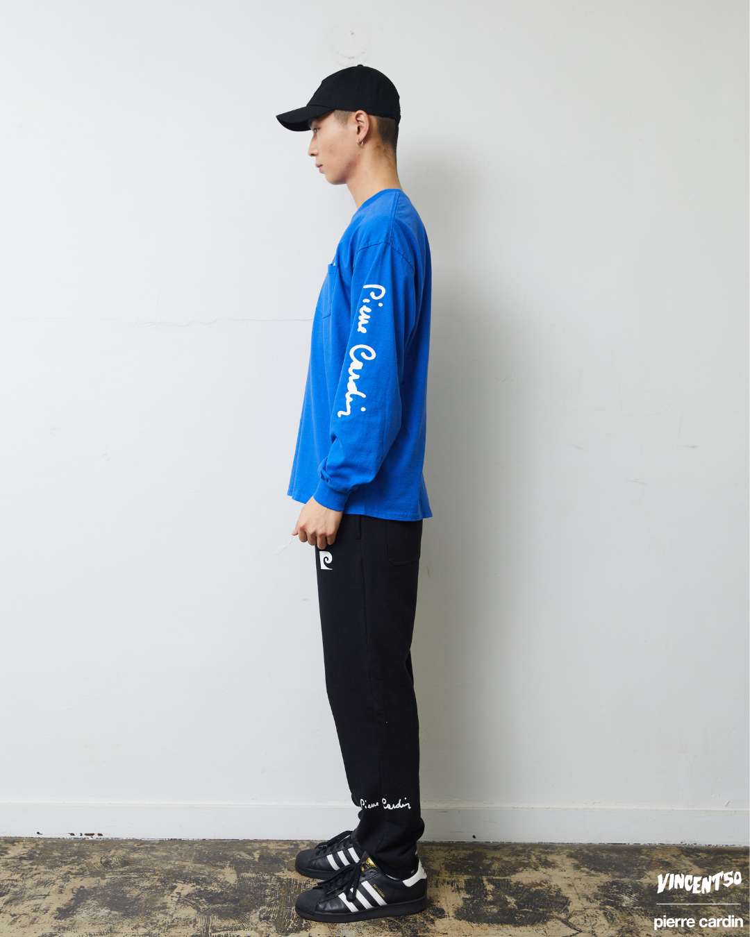Pierre SHOULDER PRINT LONG TEE BLUE