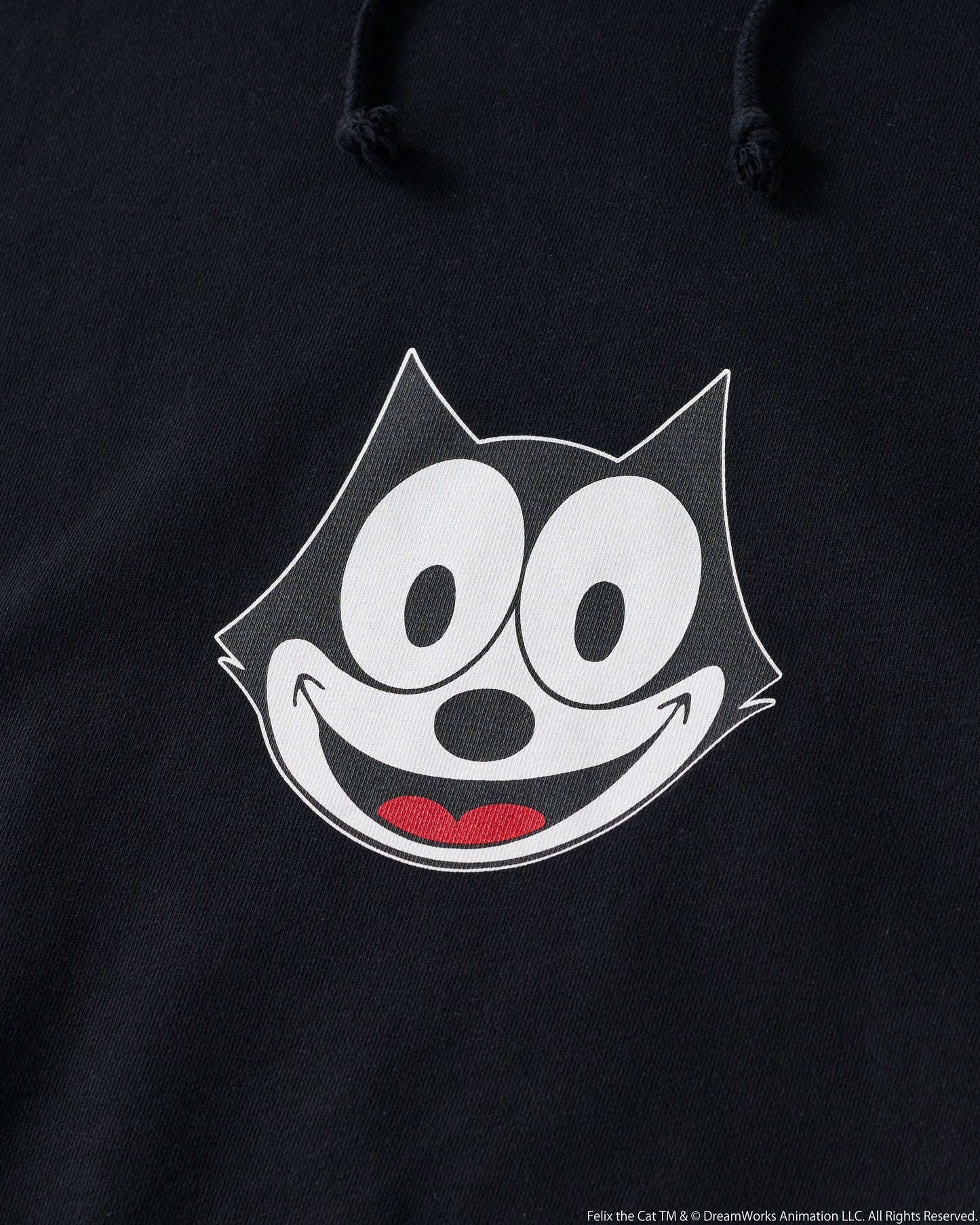 FELIX FRONT PRINT HOODIE BLACK