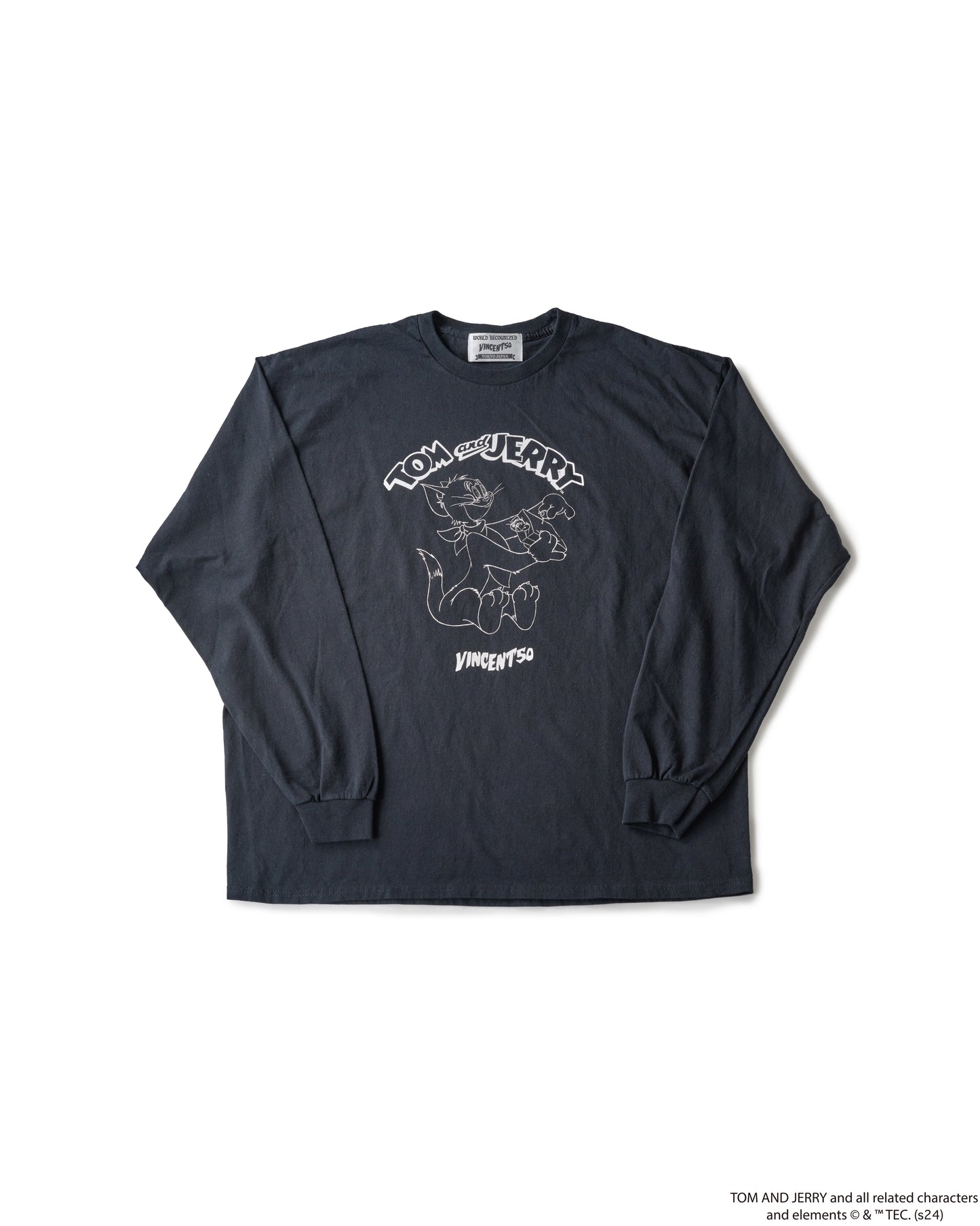 TJ FRONT PRINT LONG TEE BLACK