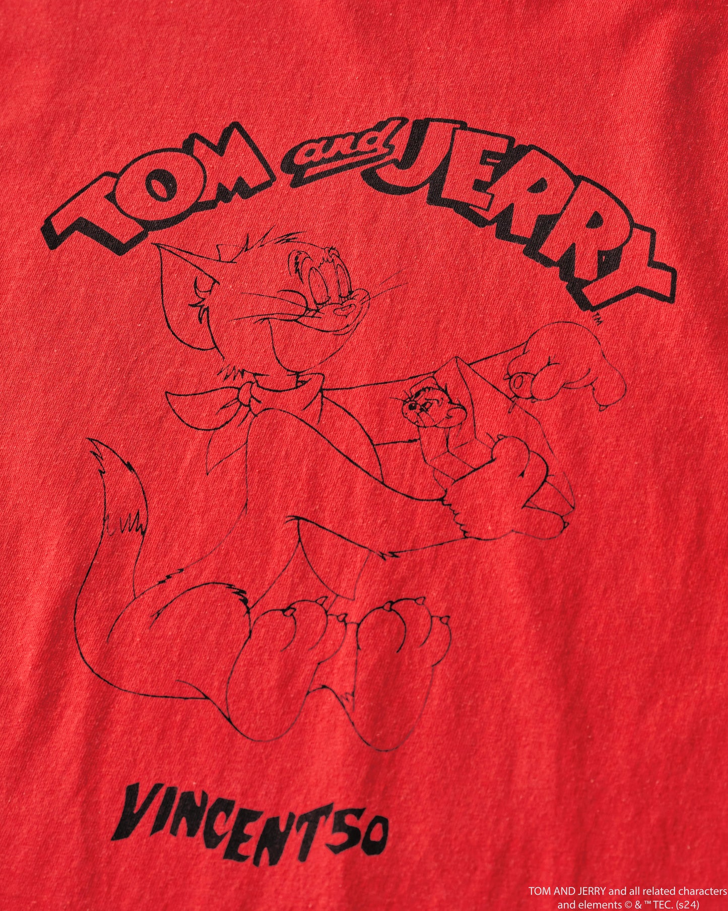 TJ FRONT PRINT LONG TEE RED