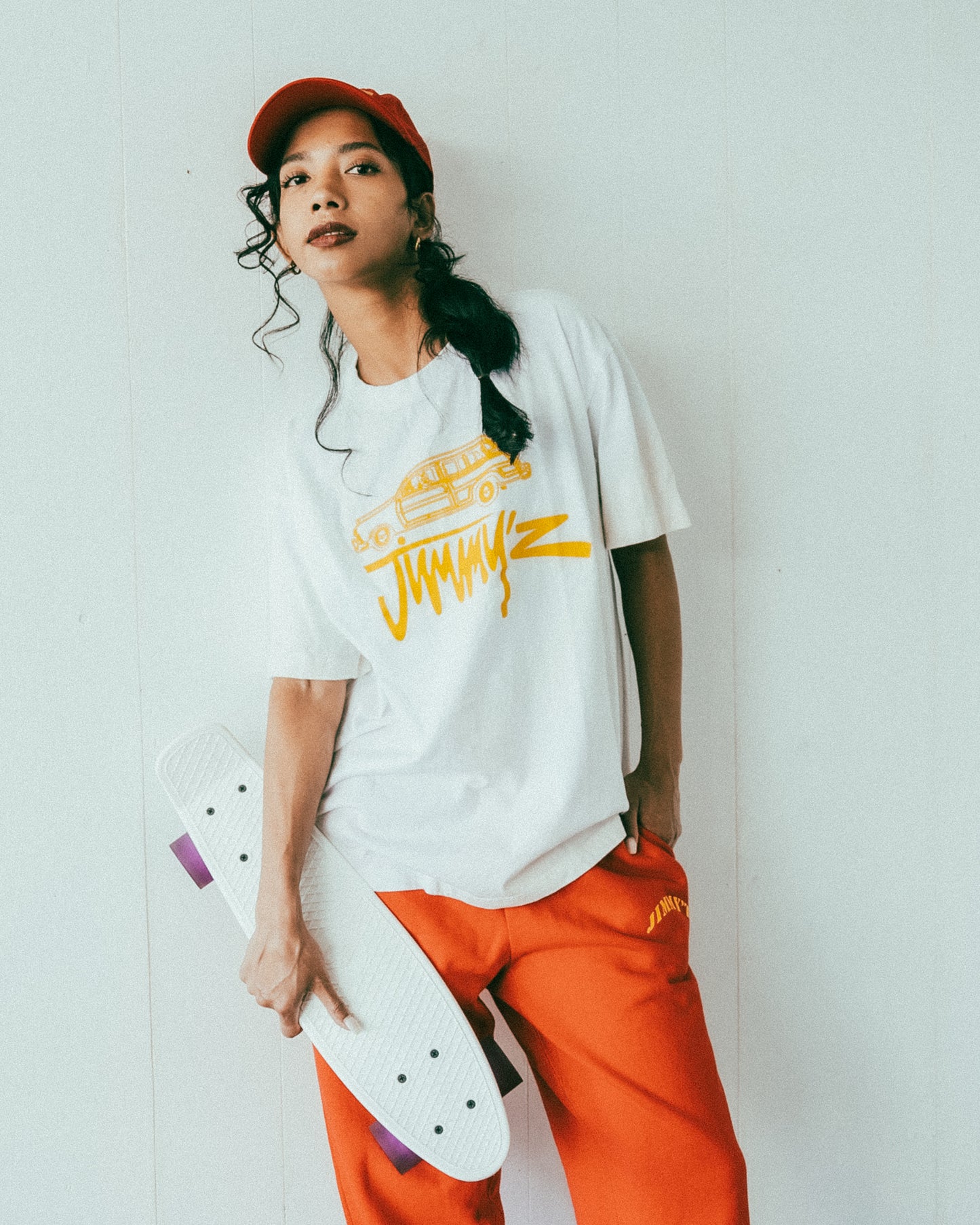 JIMMY'Z Car Print TEE White