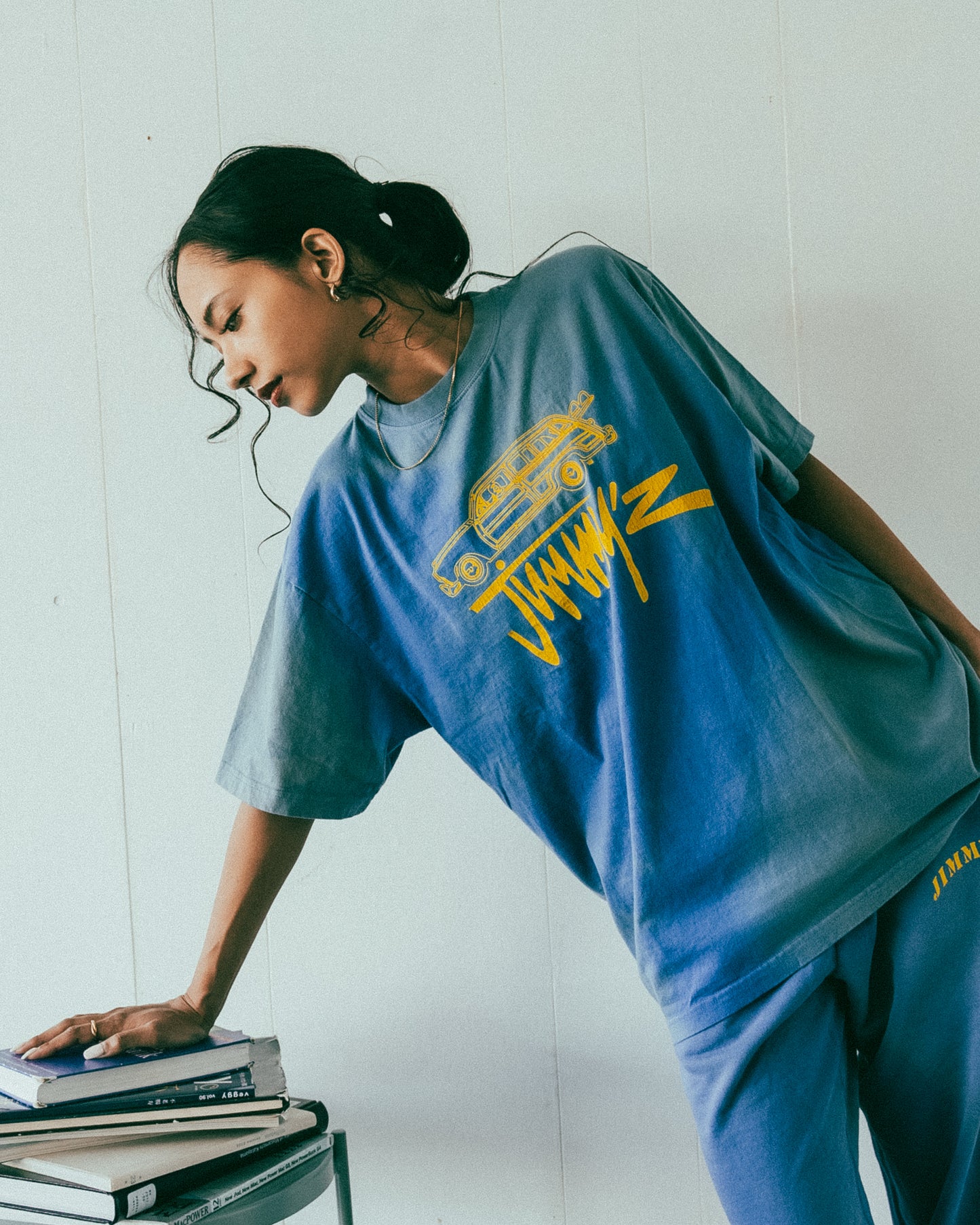 JIMMY'Z Car Print TEE Blue