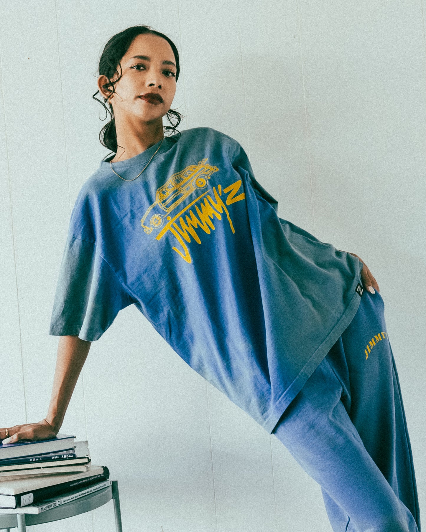 JIMMY'Z Car Print TEE Blue