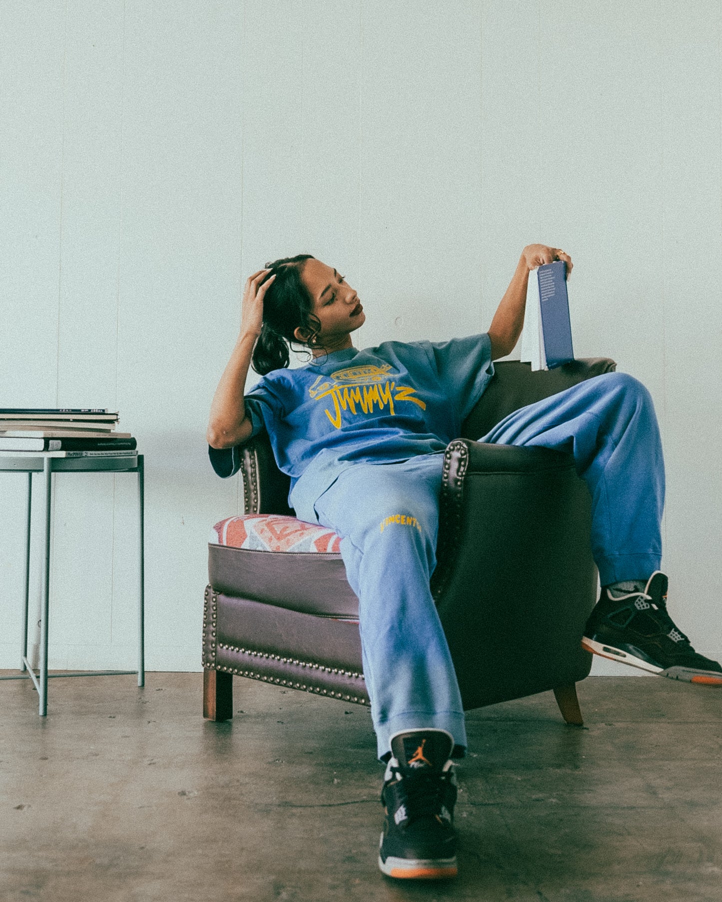 JIMMY'Z Car Print TEE Blue
