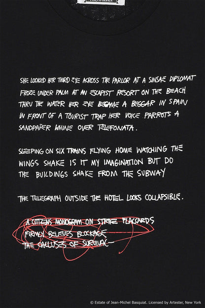 Basquiat Front Message Logo Tee Black