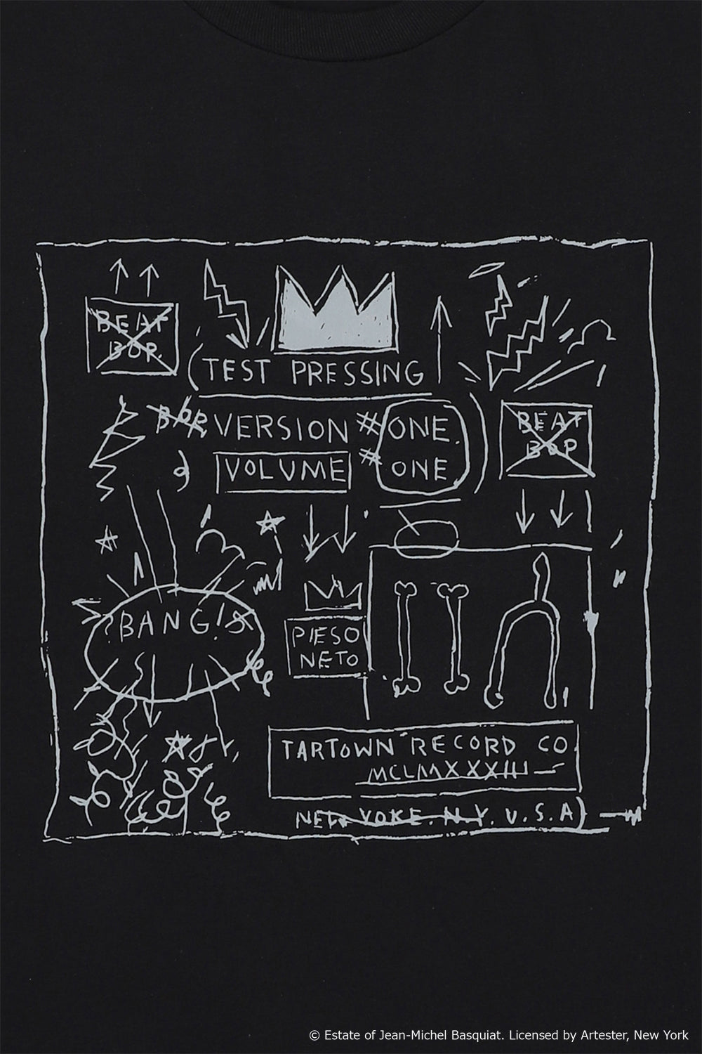 Basquiat Front Box Print Long Tee Black