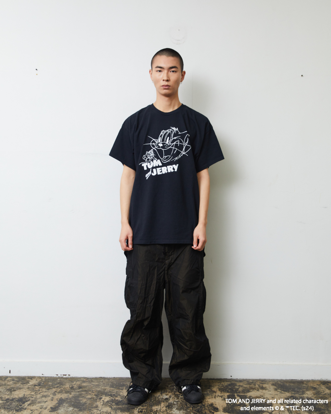 TJ FRONT PRINT TEE BLACK