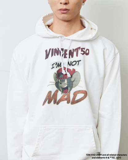 TJ FRONT PRINT HOODIE WHITE