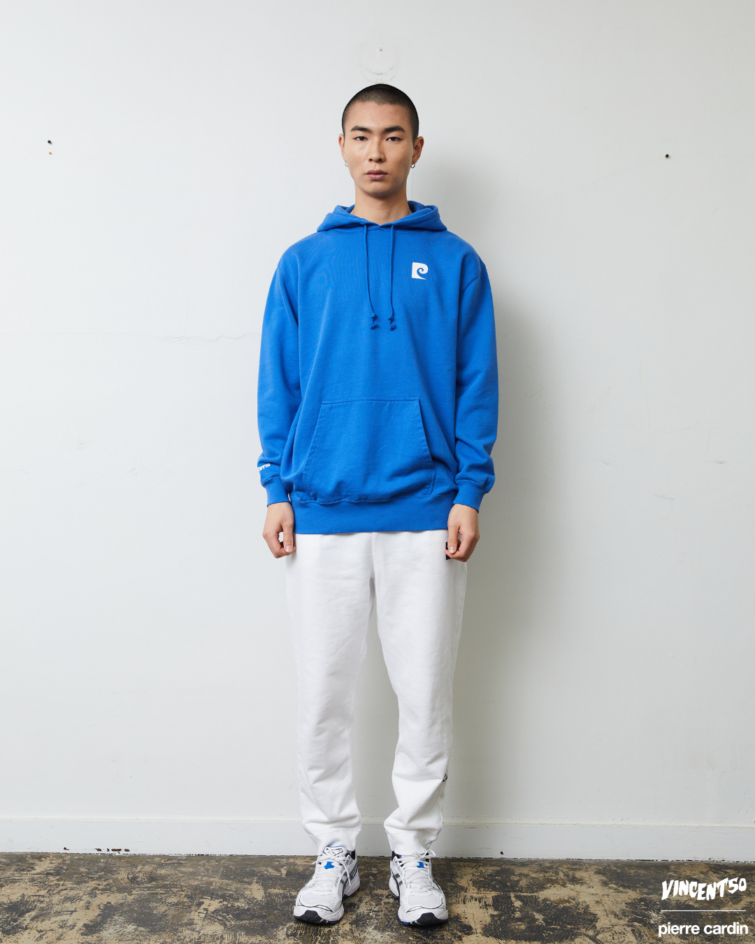 Pierre BACK LOGO HOODIE BLUE