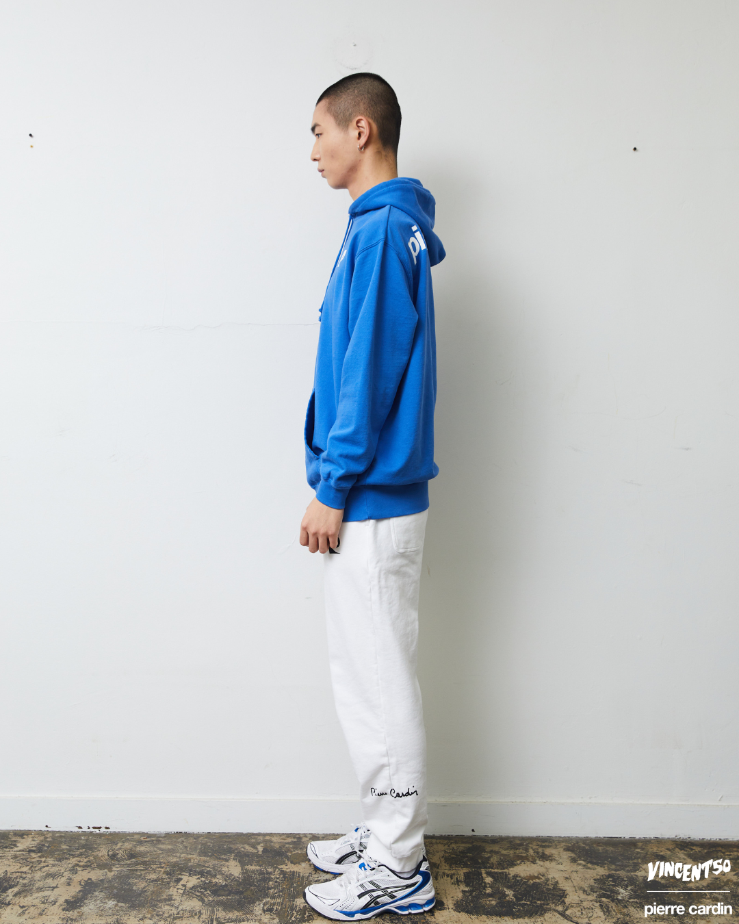 Pierre BACK LOGO HOODIE BLUE