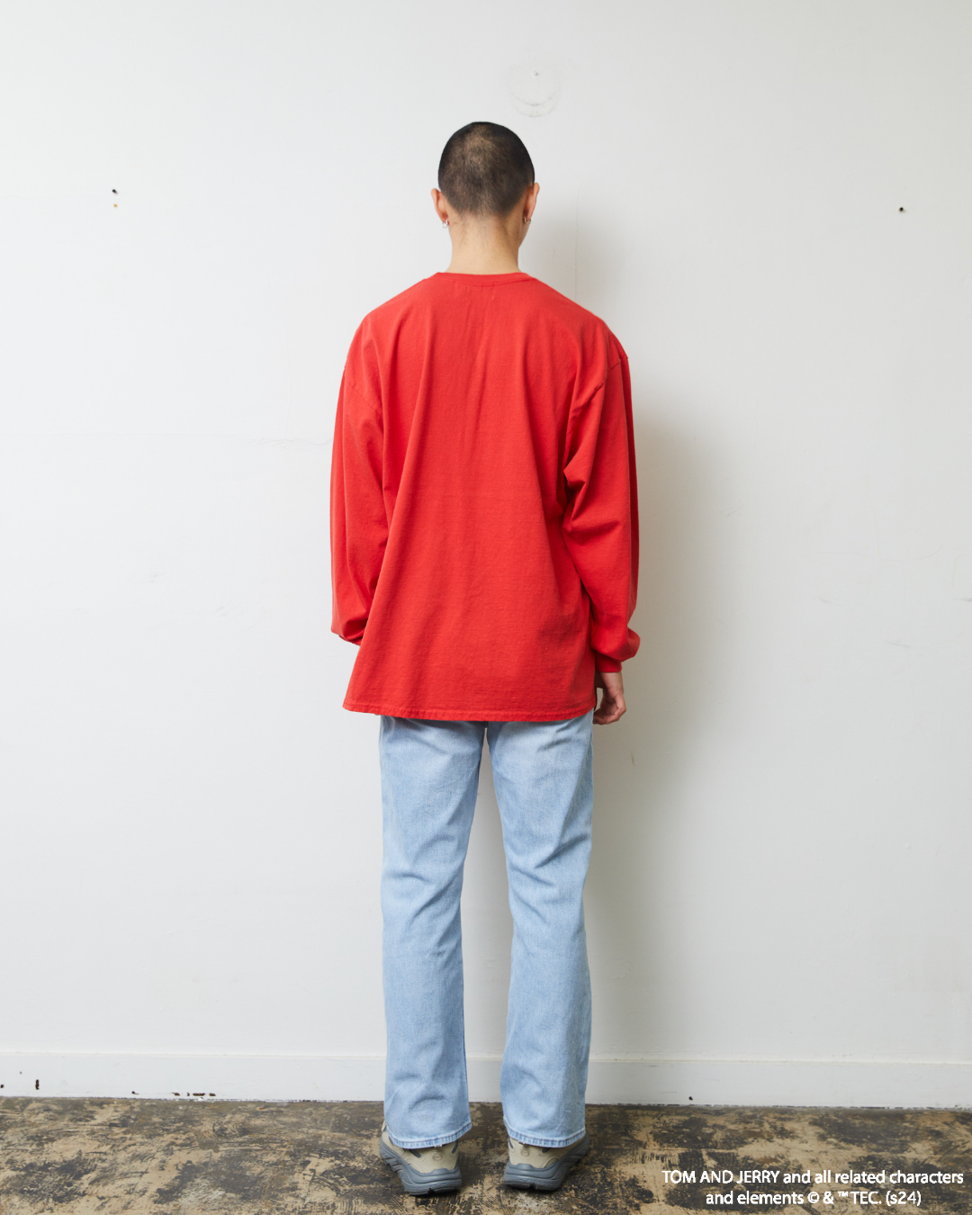 TJ FRONT PRINT LONG TEE RED