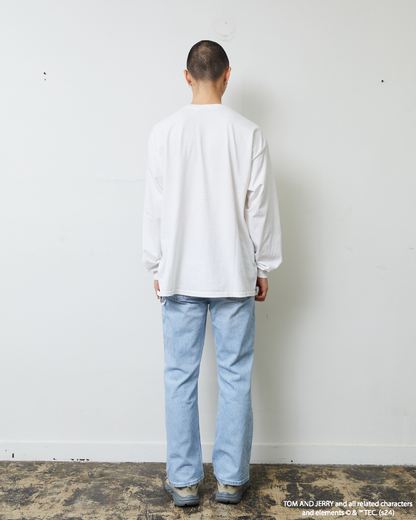 TJ FRONT PRINT LONG TEE WHITE