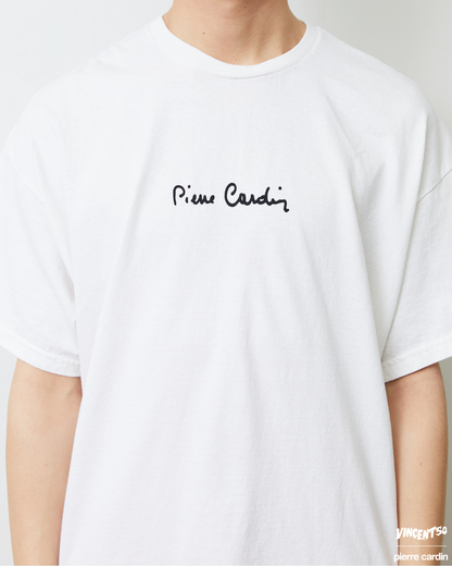 Pierre FRONT CursiveLogo TEE WHITE