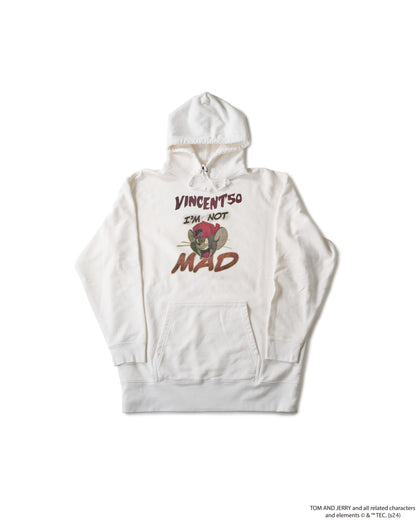 TJ FRONT PRINT HOODIE WHITE