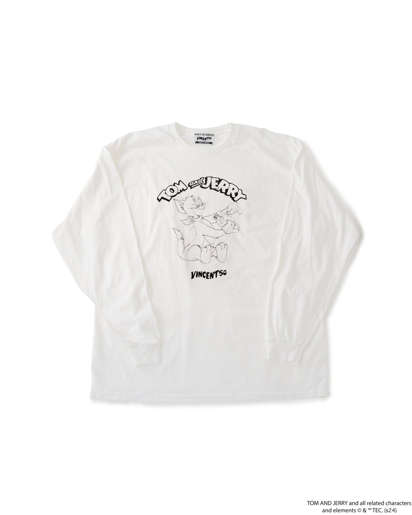 TJ FRONT PRINT LONG TEE WHITE